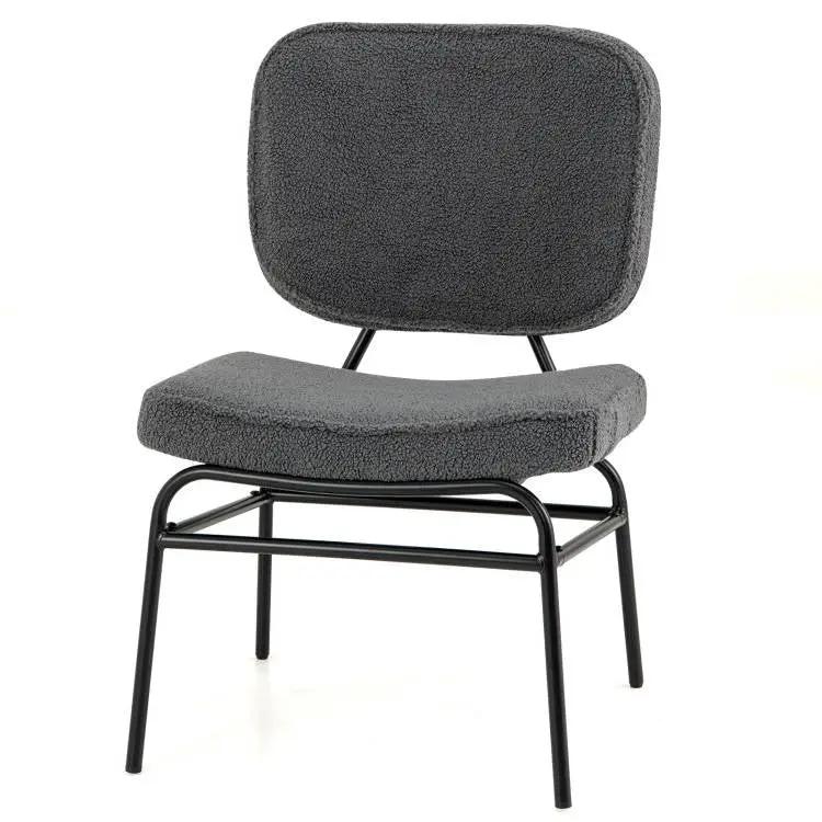 Modern Grey Upholstered Ergonomic Padded Accent Chair by HomePacific