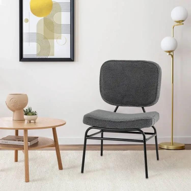 Modern Grey Upholstered Ergonomic Padded Accent Chair by HomePacific