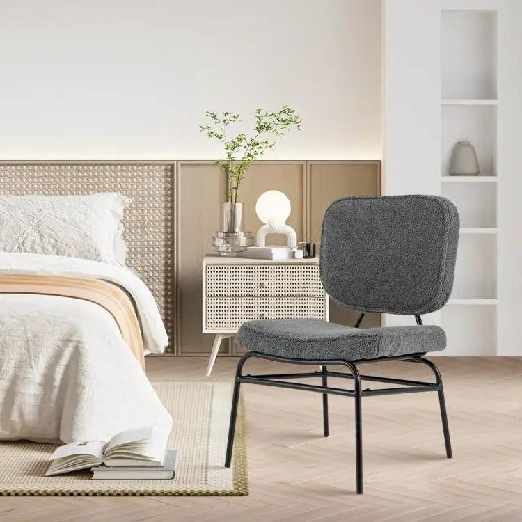 Modern Grey Upholstered Ergonomic Padded Accent Chair by HomePacific