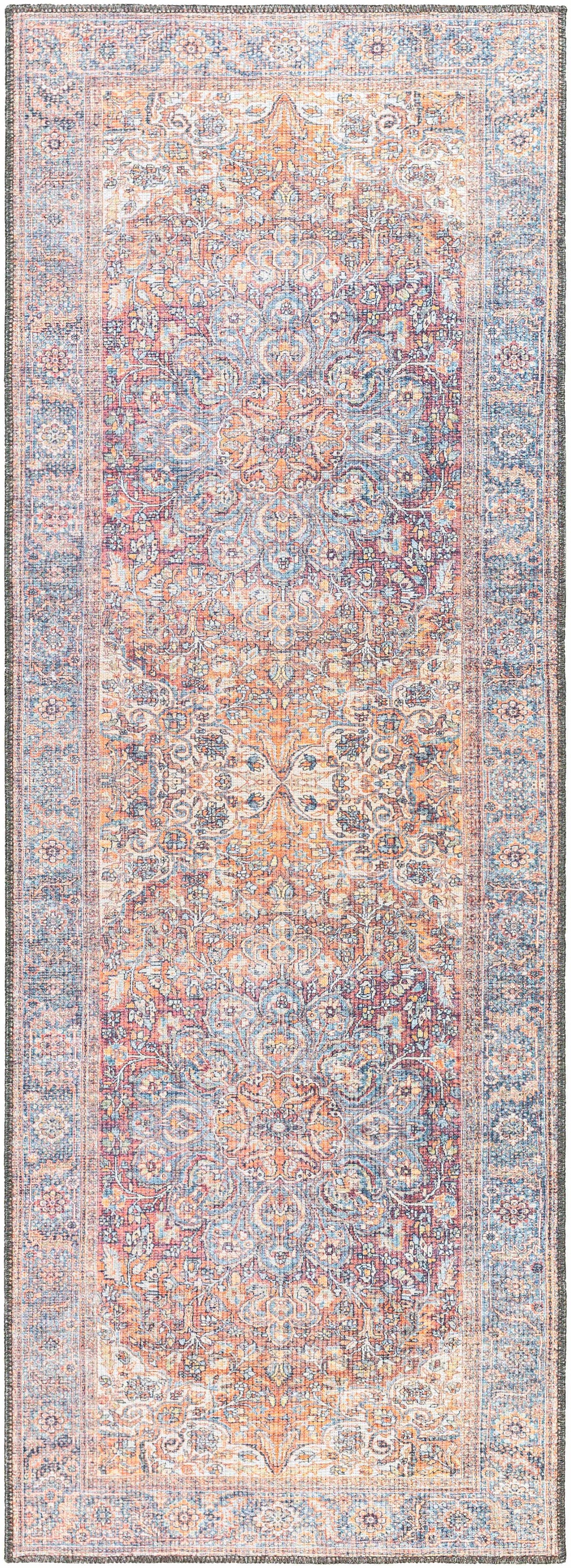 Rust Gardnertown Medallion Washable Area Rug - Clearance, photo 5 of 15