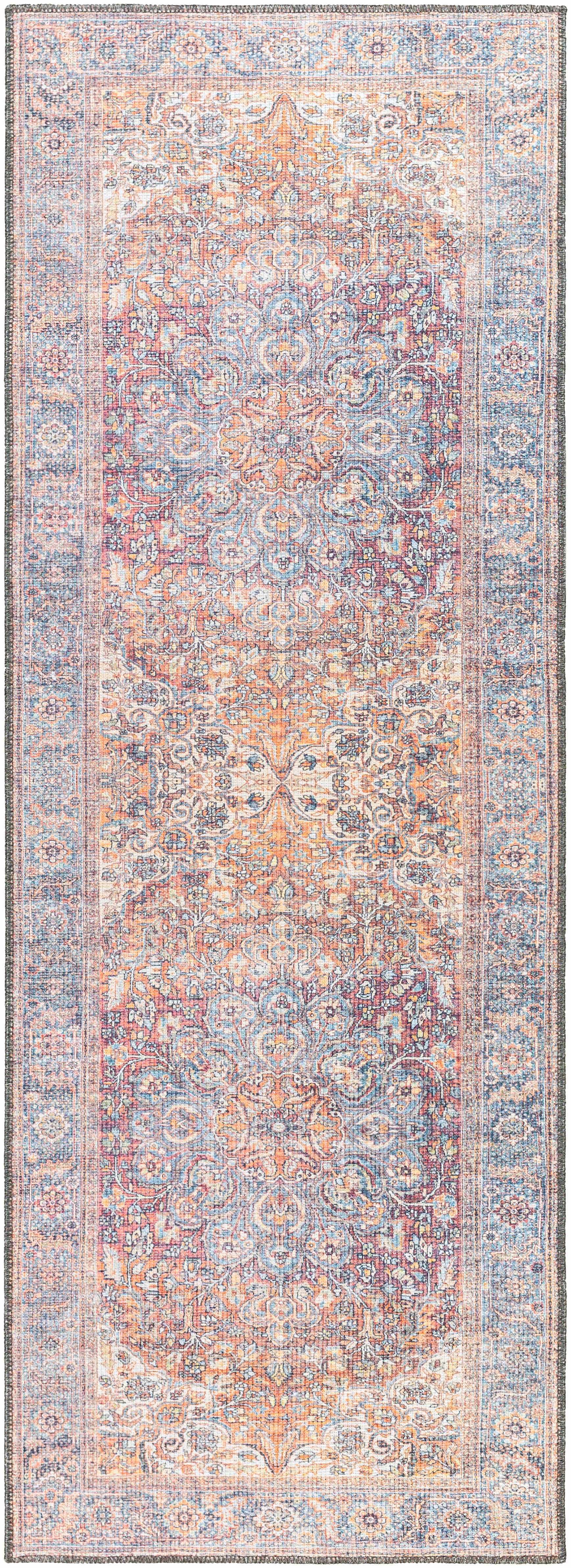 Rust Gardnertown Medallion Washable Area Rug - Clearance by Boutique Rugs