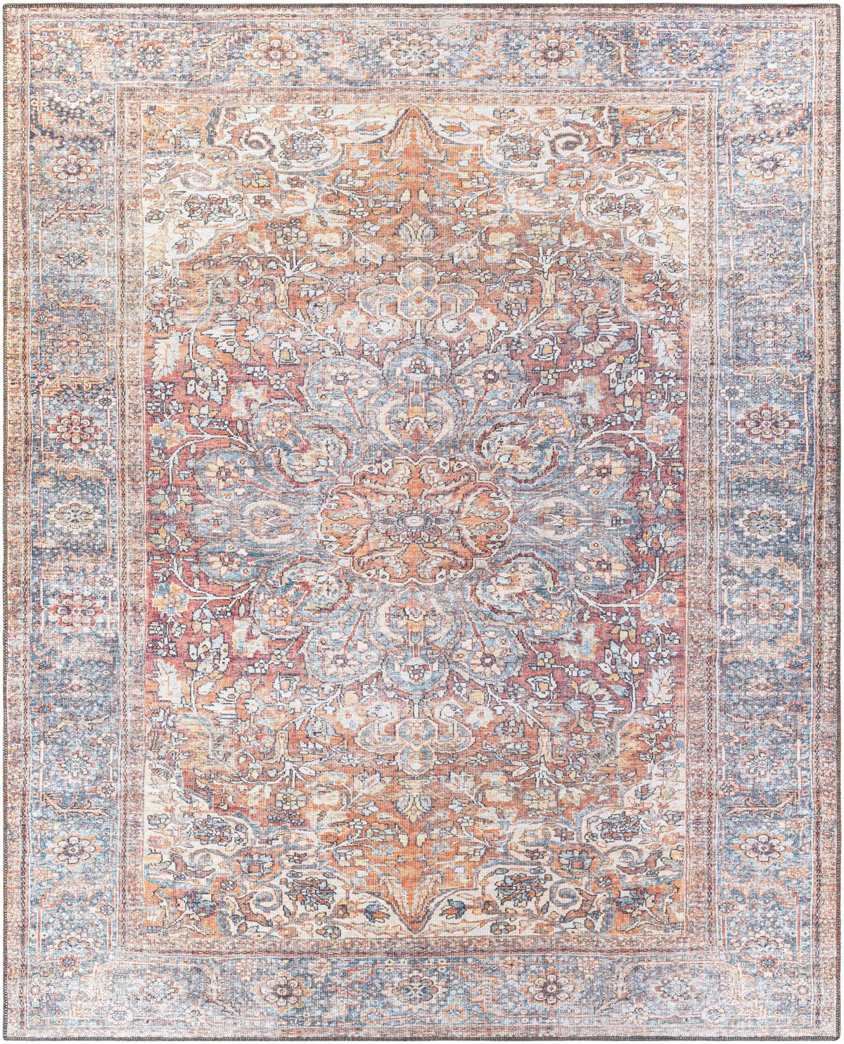 Rust Gardnertown Medallion Washable Area Rug - Clearance, photo 13 of 15