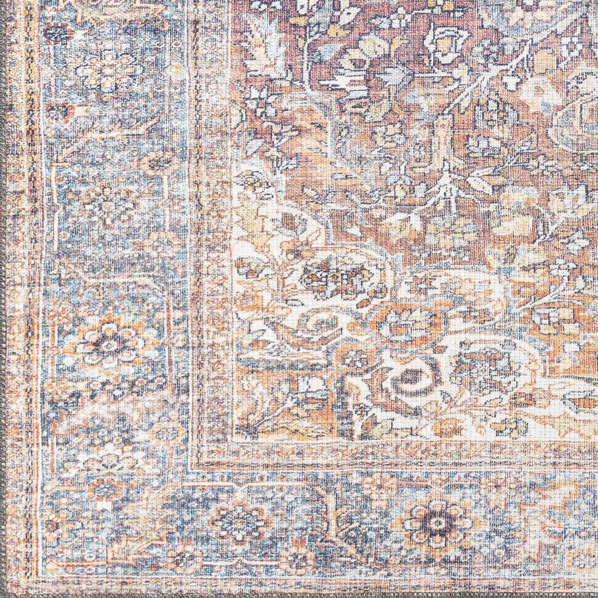Rust Gardnertown Medallion Washable Area Rug - Clearance, sample swatch