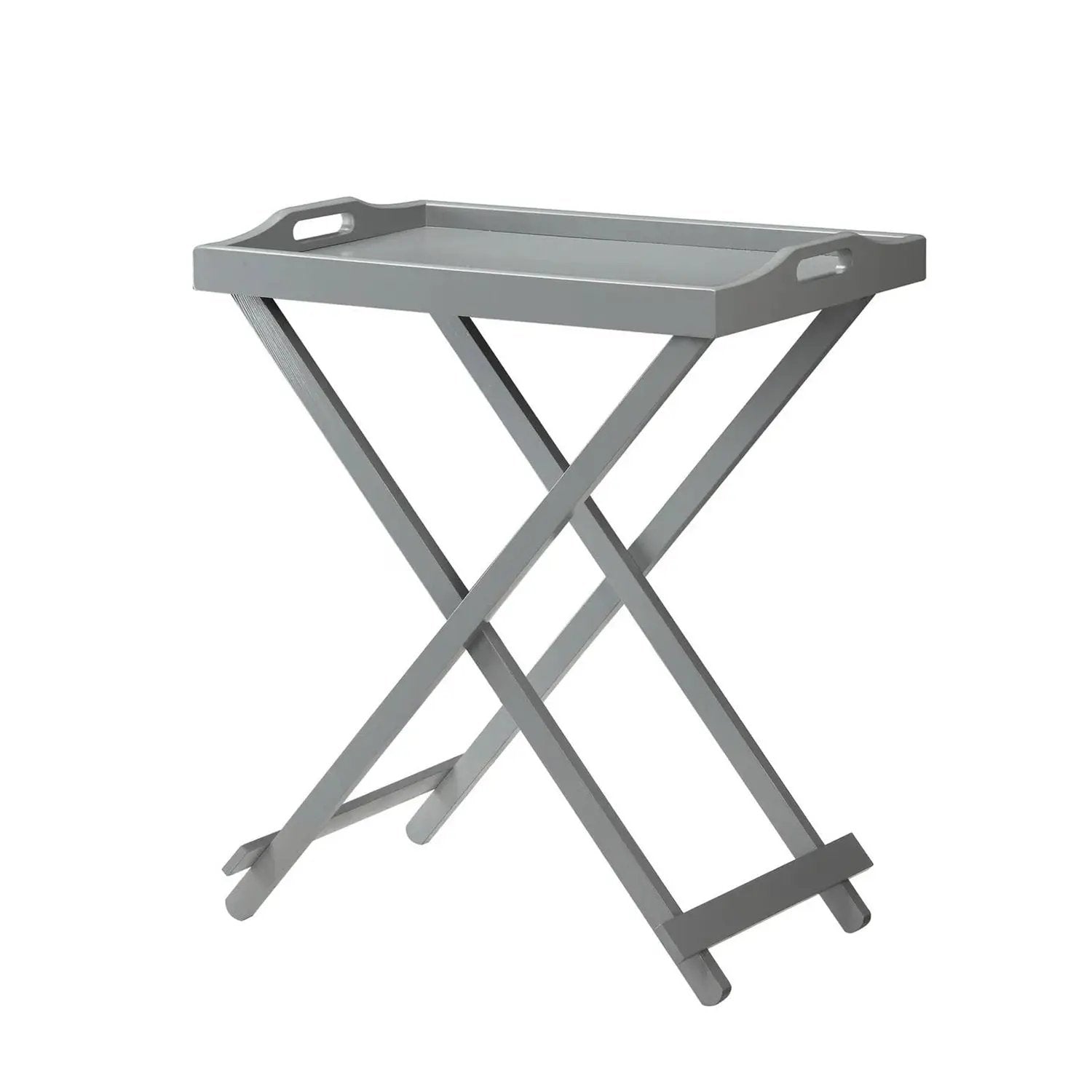 Folding TV Tray Bedside Table in Grey Wood Finish by HomePacific