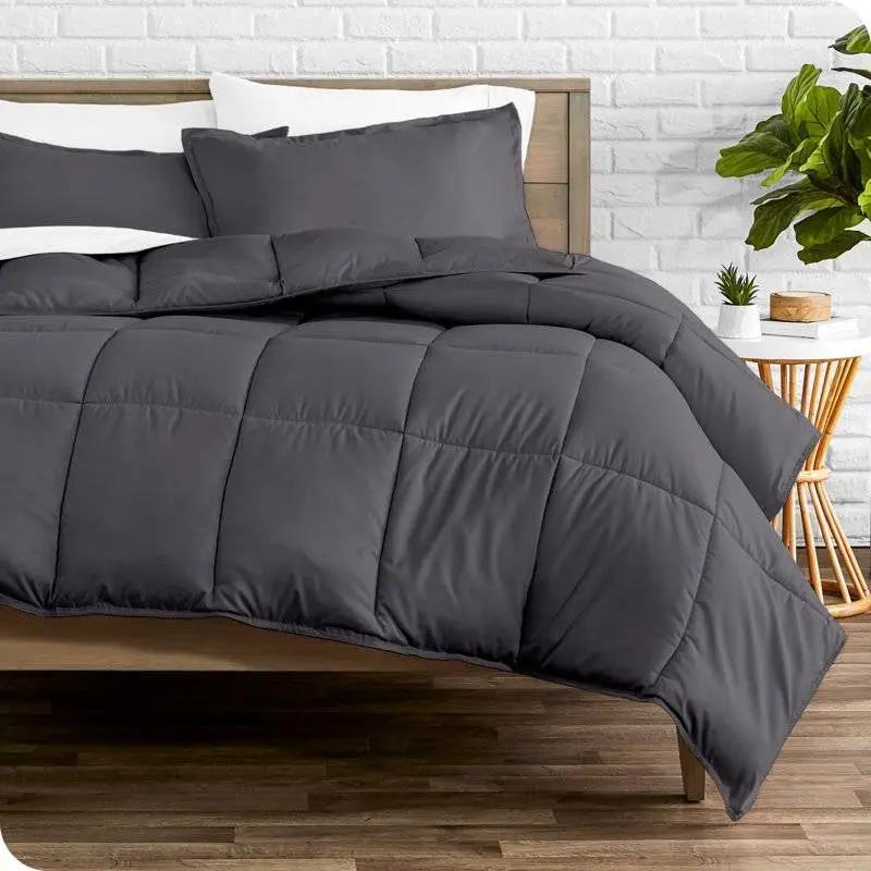 Full/Double Size All Season Super Soft Down Alternative Comforter Set Grey by HomePacific