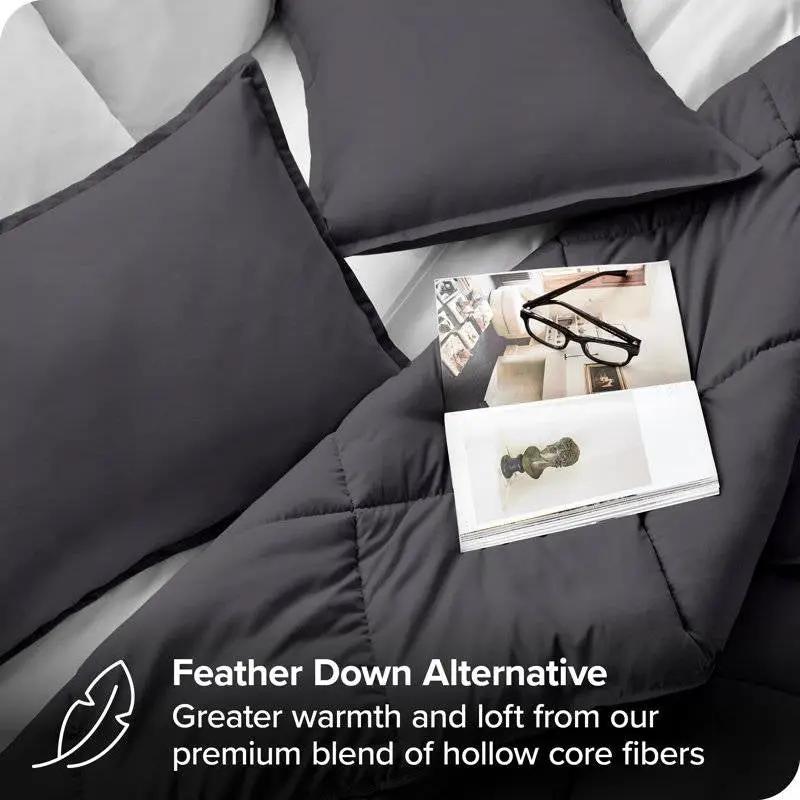 Full/Double Size All Season Super Soft Down Alternative Comforter Set Grey by HomePacific