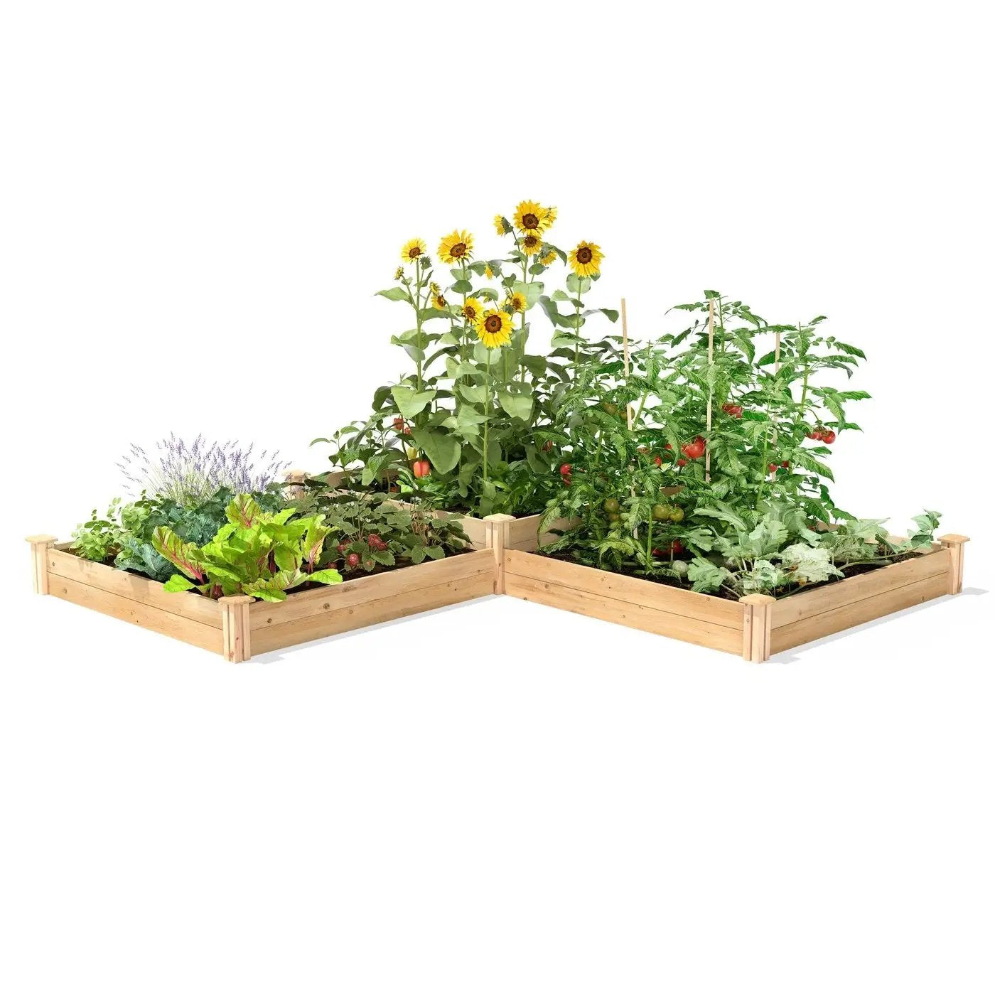 Farmhouse Cedar Wood Raised Garden Bed 4 ft x 12 ft - Made in USA by HomePacific