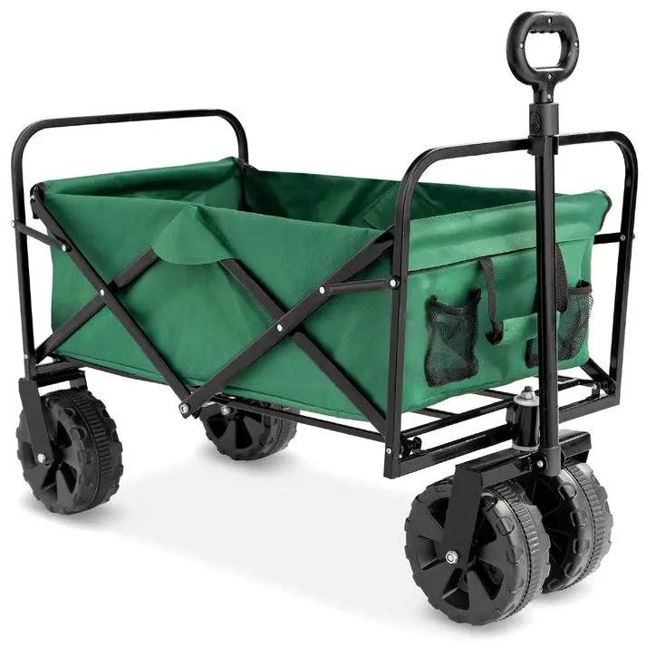 Green Heavy Duty Collapsible Multipurpose Indoor/Outdoor Utility Garden Cart by HomePacific