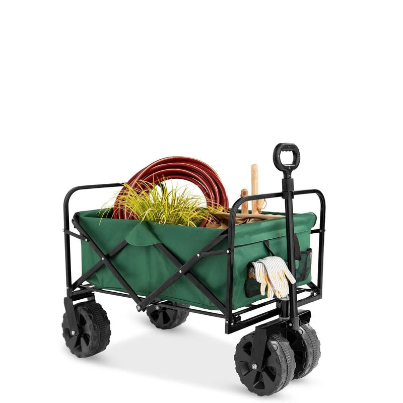 Green Heavy Duty Collapsible Multipurpose Indoor/Outdoor Utility Garden Cart by HomePacific
