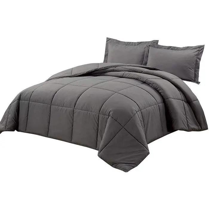 King Size Reversible Microfiber Down Alternative Comforter Set in Grey by HomePacific