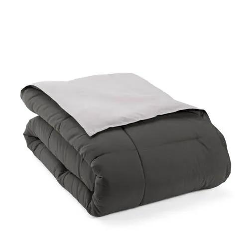 King/Cal King 3-Piece Microfiber Reversible Comforter Set in Grey / Light Grey by HomePacific
