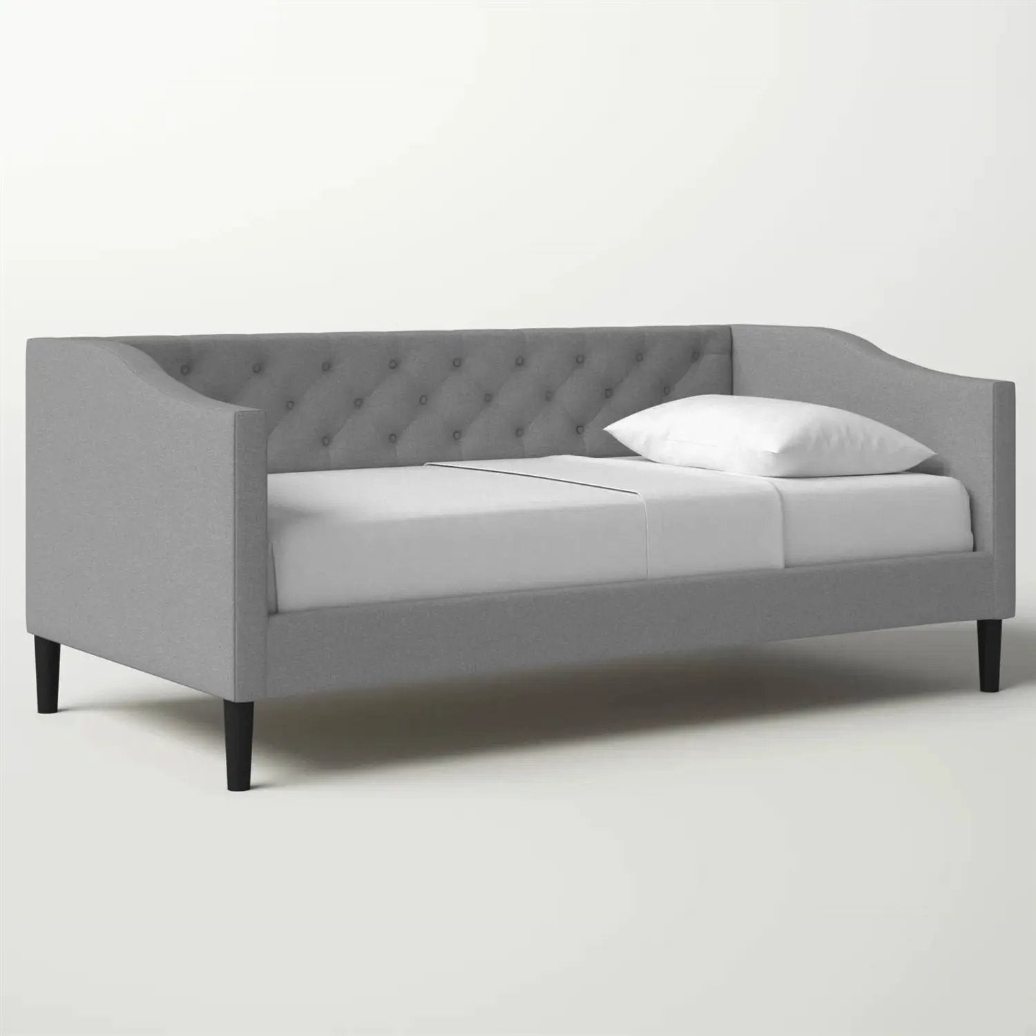 Twin size Modern Grey Fabric Upholstered Button-Tufted Daybed by HomePacific