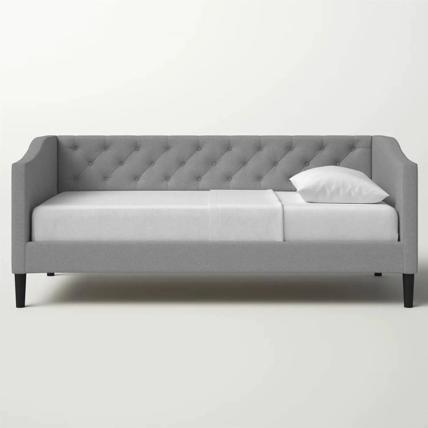 Twin size Modern Grey Fabric Upholstered Button-Tufted Daybed by HomePacific