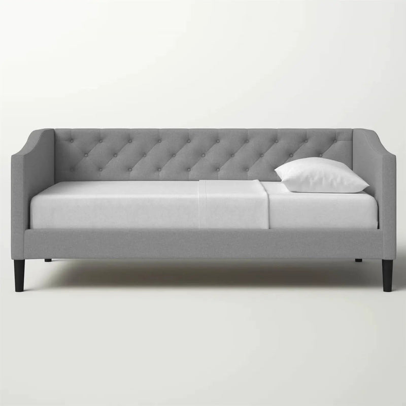 Twin size Modern Grey Fabric Upholstered Button-Tufted Daybed by HomePacific