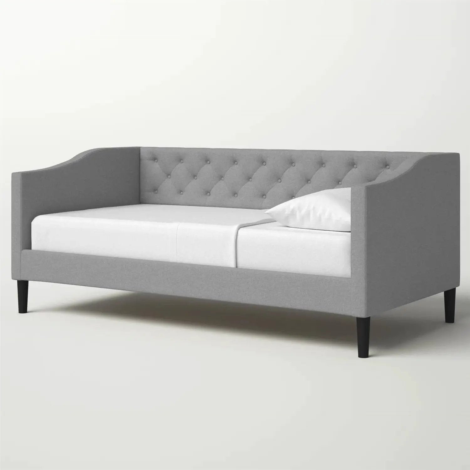 Twin size Modern Grey Fabric Upholstered Button-Tufted Daybed by HomePacific