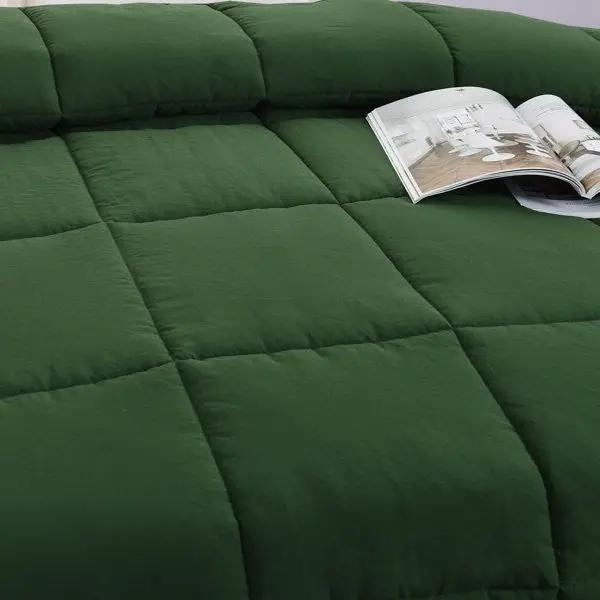 Queen Size Green 3 Piece Microfiber Reversible Comforter Set by HomePacific