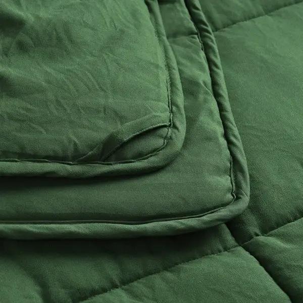 Queen Size Green 3 Piece Microfiber Reversible Comforter Set by HomePacific