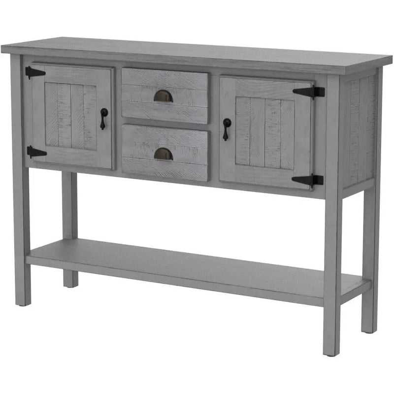 Solid Wood Farmhouse Sofa Table Sideboard Cabinet with Storage Drawers in Grey by HomePacific