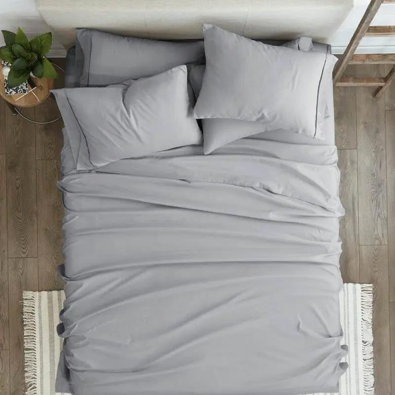 Twin XL size 4 Piece Grey Wrinkle Resistant Microfiber Polyester Sheet Set by HomePacific