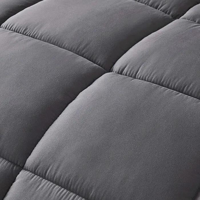 Twin Size Reversible Microfiber Down Alternative Comforter Set in Grey by HomePacific
