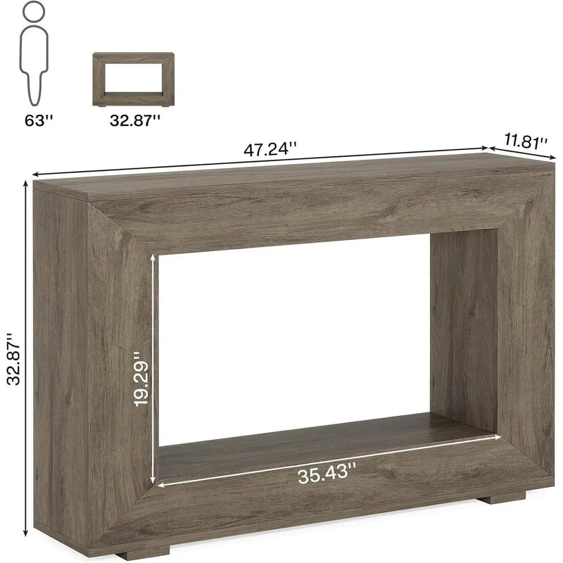 Modern Farmhouse 47-inch Long Entryway / Console Table in Grey Wood Finish by HomePacific