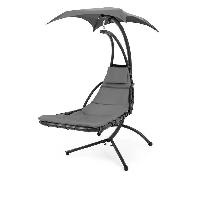 Grey Single Person Sturdy Modern Chaise Lounger Hammock Chair Porch Swing by HomePacific