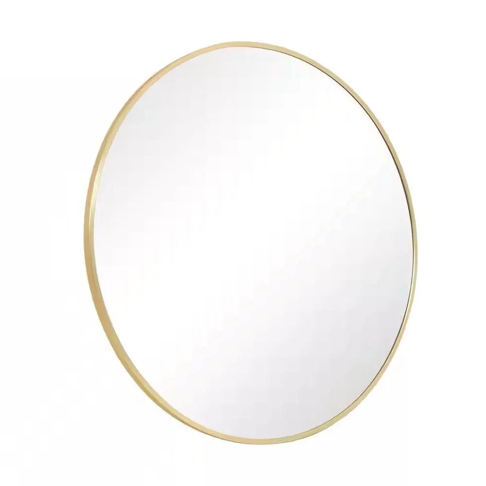 Round 24-inch Circular Bathroom Wall Mirror with Gold Frame by HomePacific