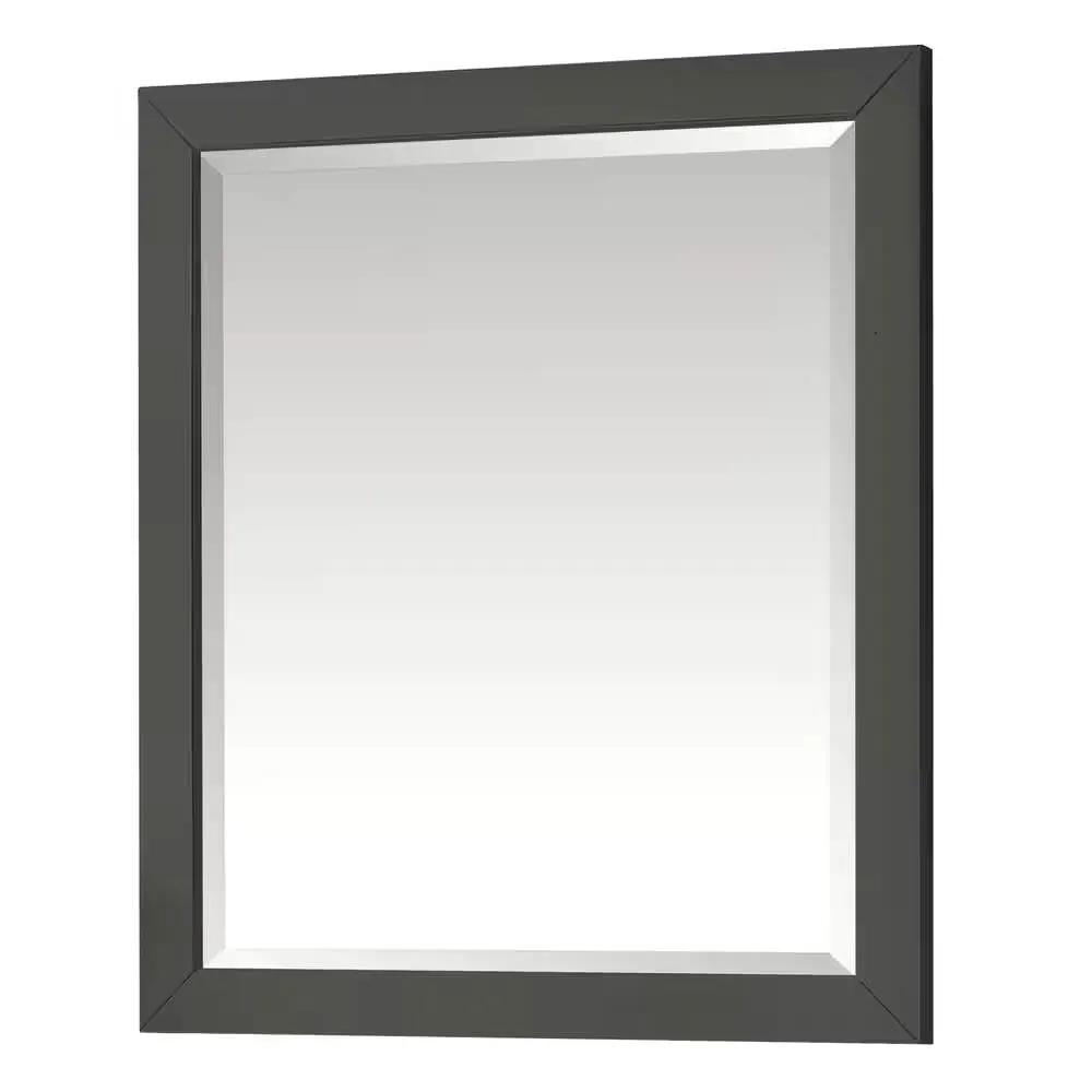 32-in x 28-in Bathroom Wall Mirror with Grey Solid Wood Frame by HomePacific