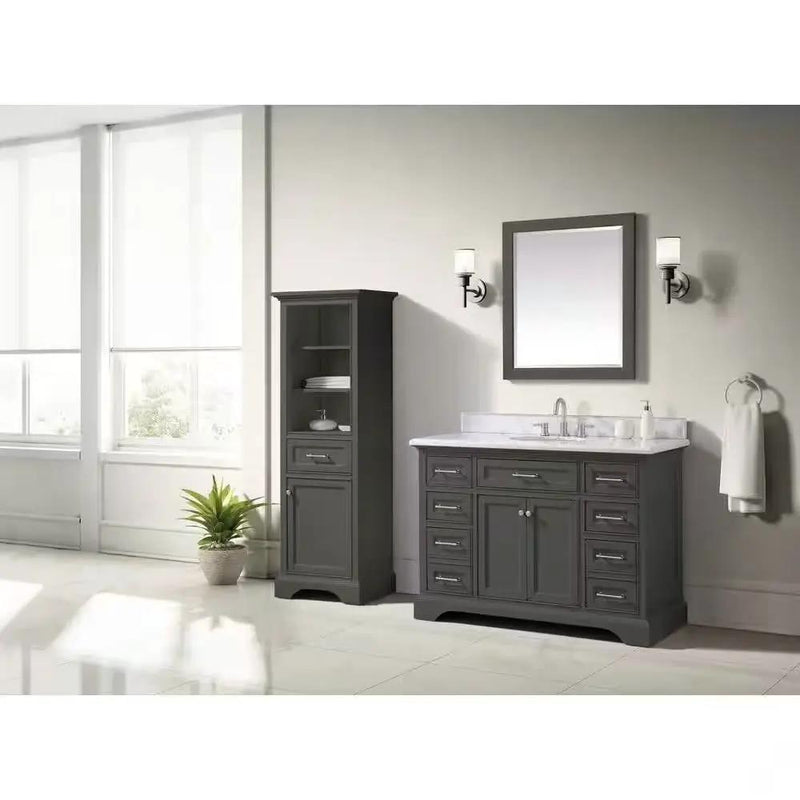 32-in x 28-in Bathroom Wall Mirror with Grey Solid Wood Frame by HomePacific