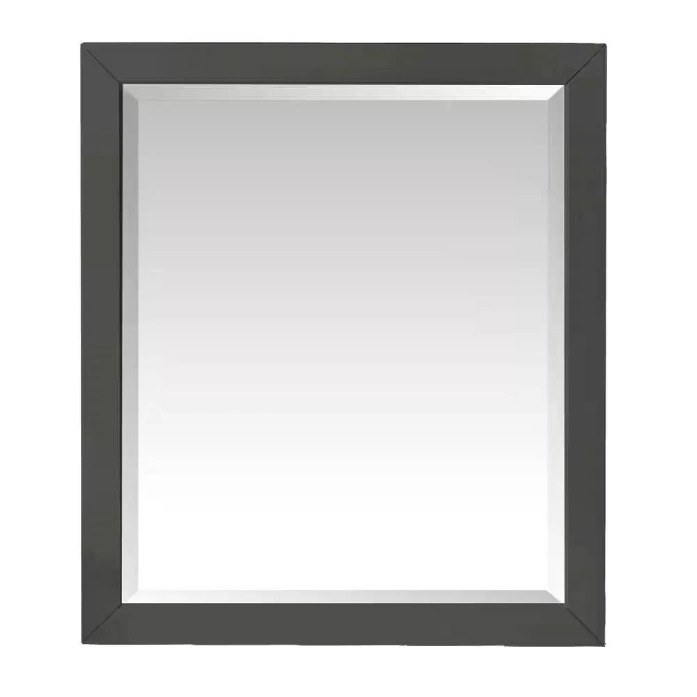32-in x 28-in Bathroom Wall Mirror with Grey Solid Wood Frame by HomePacific