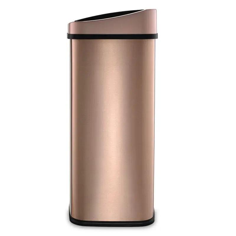 Gold 13-Gallon Stainless Steel Kitchen Trash Can with Motion Sensor Lid by HomePacific