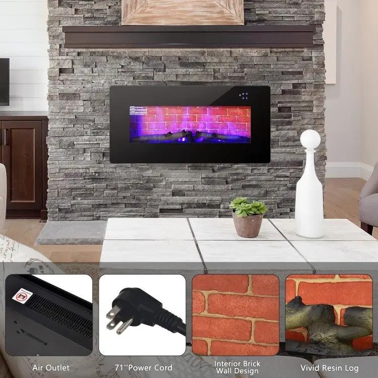 36 in Electric Wall Mounted/Freestanding Fireplace w/ Remote Control by HomePacific