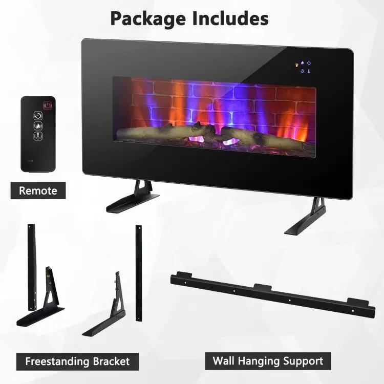 36 in Electric Wall Mounted/Freestanding Fireplace w/ Remote Control by HomePacific