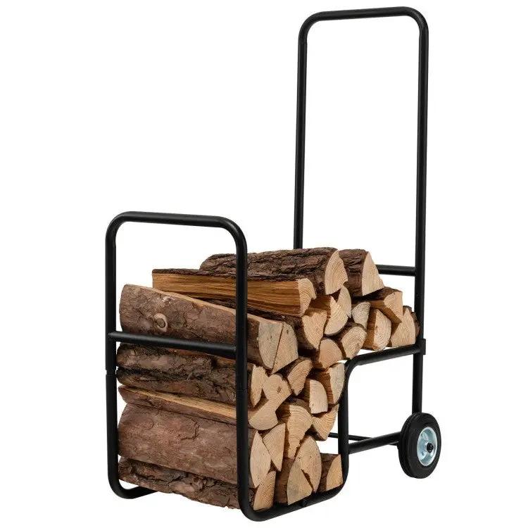 Black Large Firewood Log Cart Carrier by HomePacific