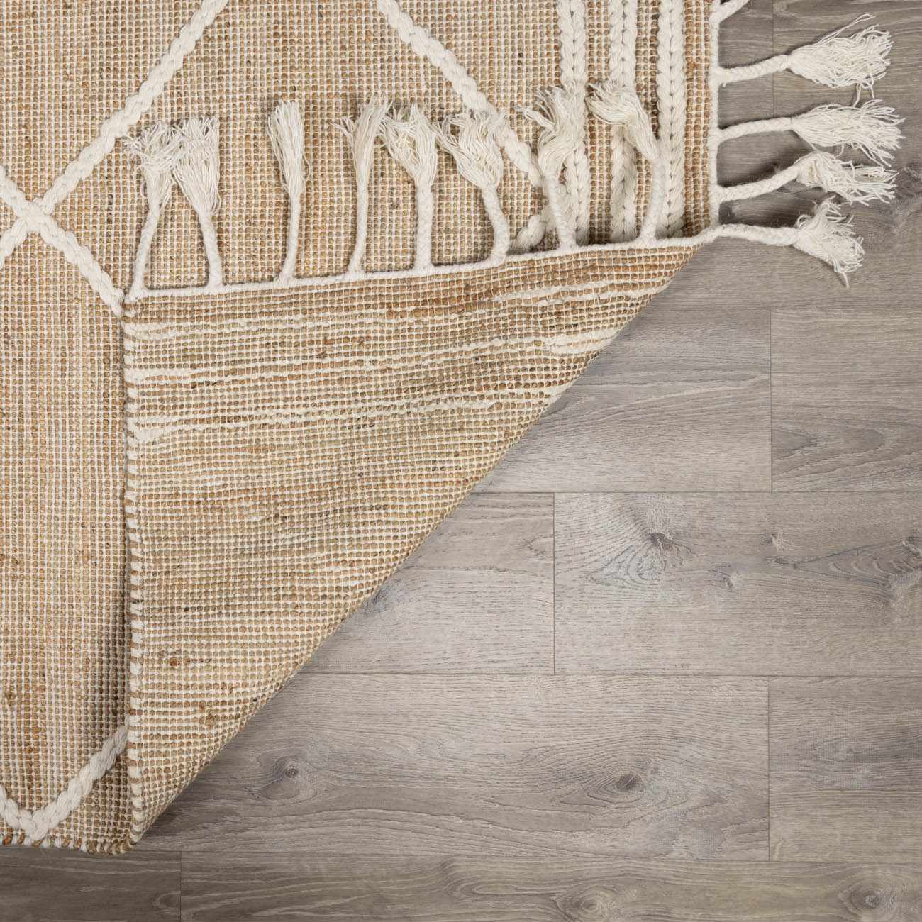 Gulnur Natural Jute&Wool Trellis Rug - Clearance by Boutique Rugs
