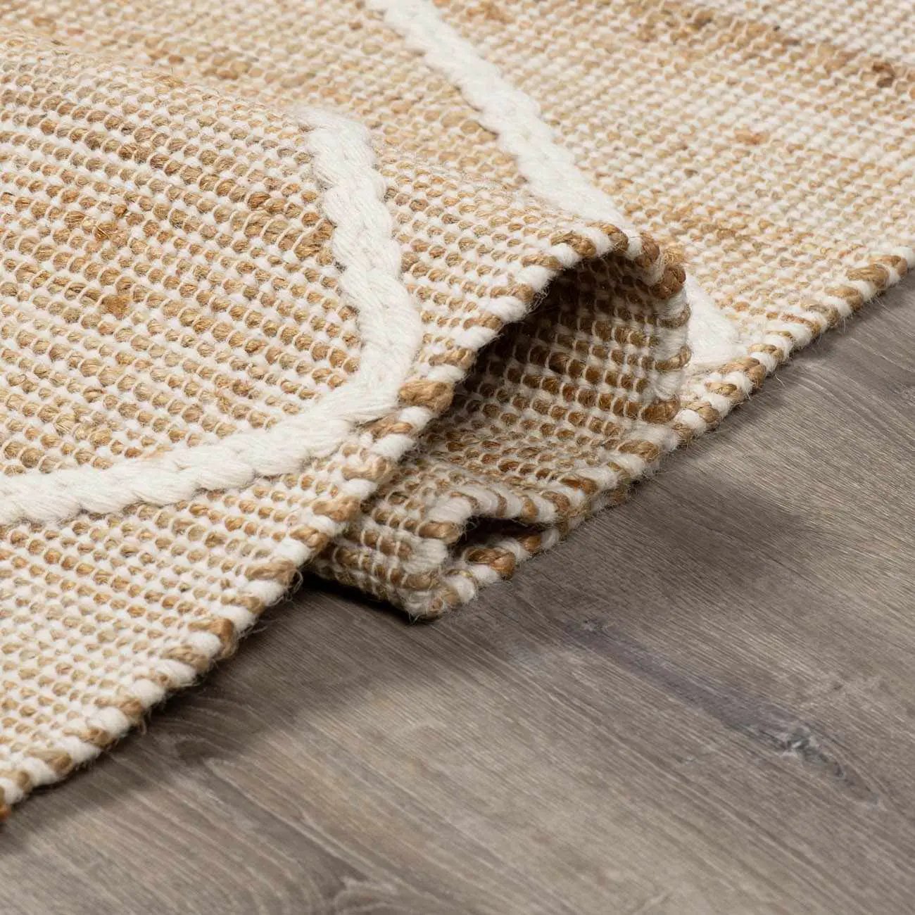 Gulnur Natural Jute&Wool Trellis Rug - Clearance by Boutique Rugs