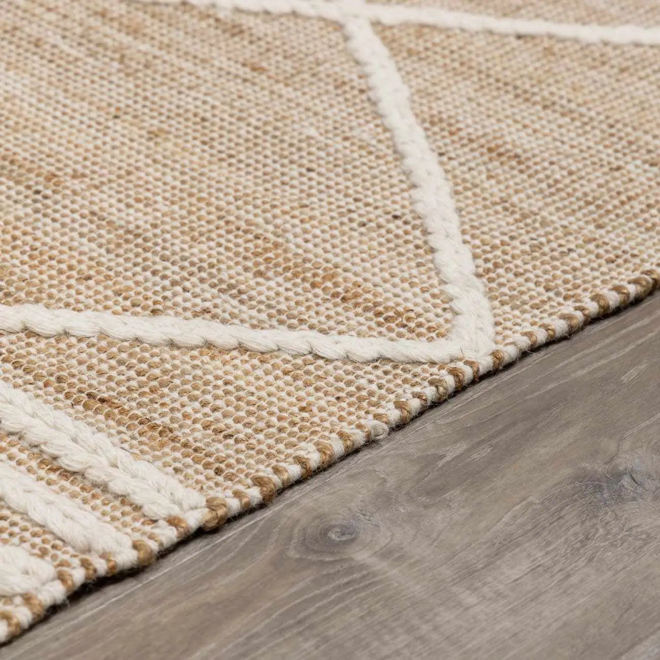 Gulnur Natural Jute&Wool Trellis Rug - Clearance by Boutique Rugs