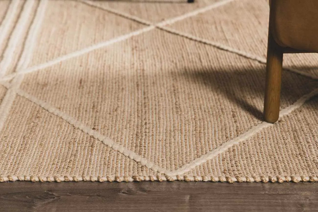 Gulnur Natural Jute&Wool Trellis Rug - Clearance by Boutique Rugs