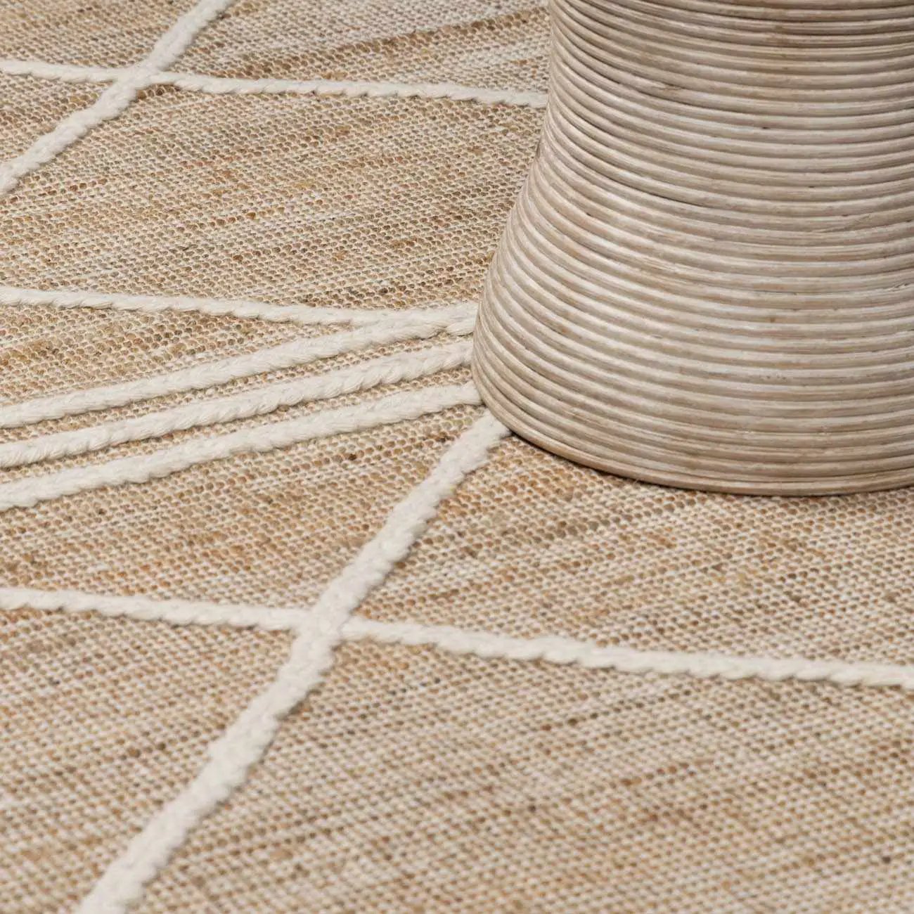 Gulnur Natural Jute&Wool Trellis Rug - Clearance by Boutique Rugs