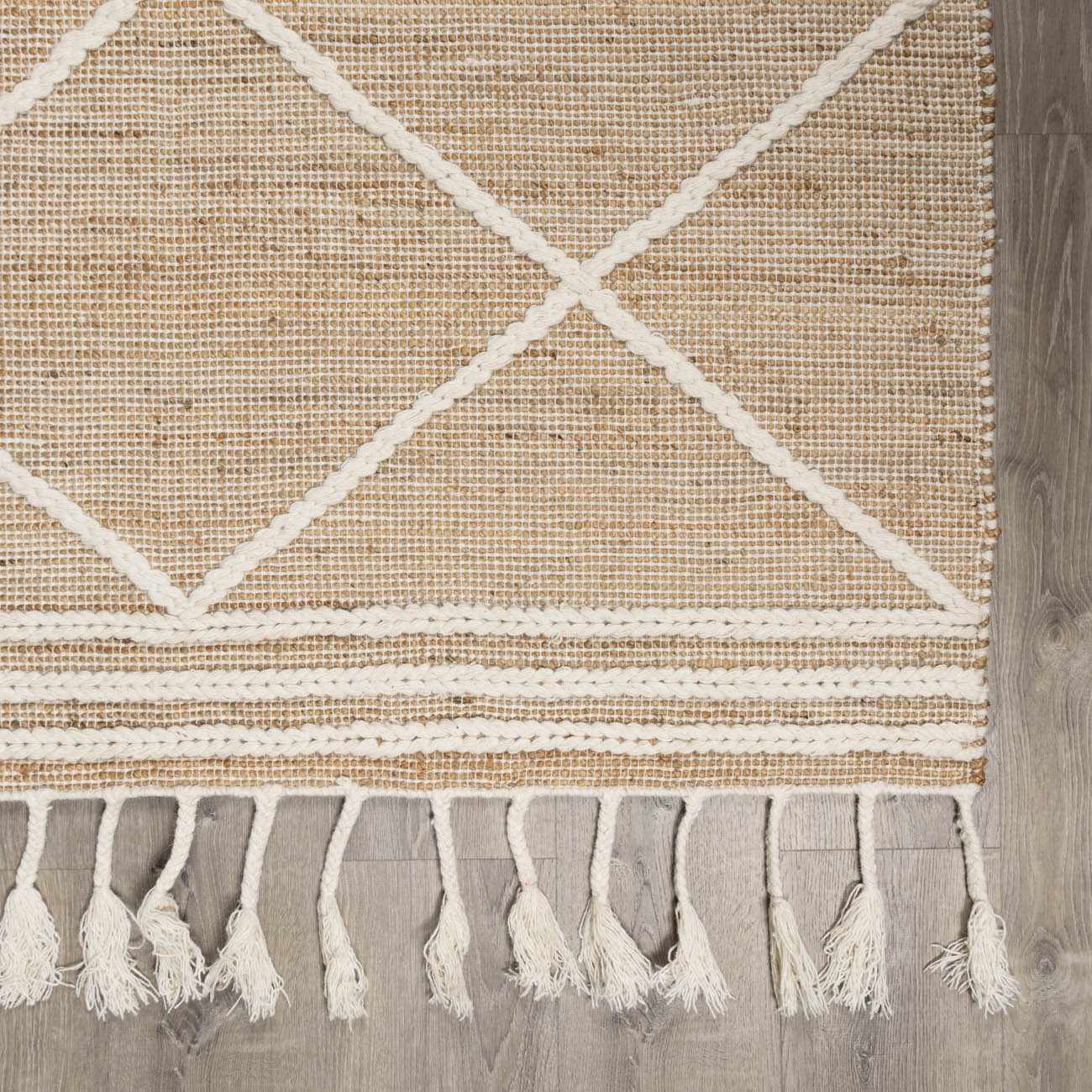 Gulnur Natural Jute&Wool Trellis Rug - Clearance by Boutique Rugs