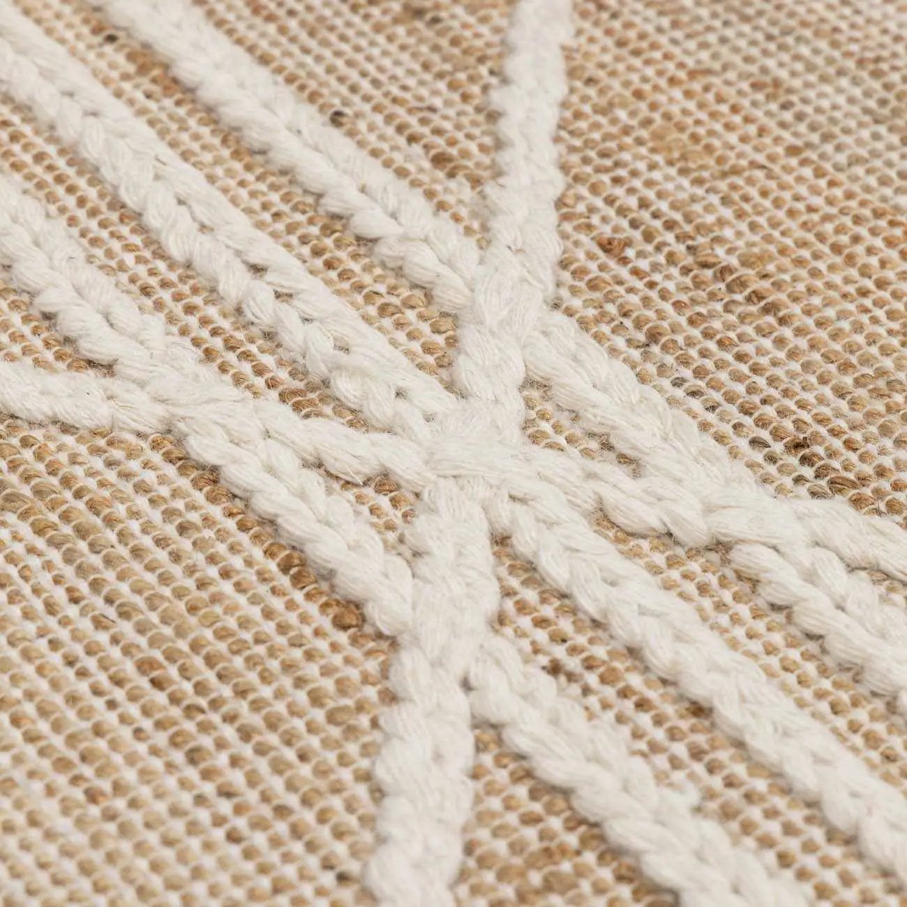 Gulnur Natural Jute&Wool Trellis Rug - Clearance by Boutique Rugs