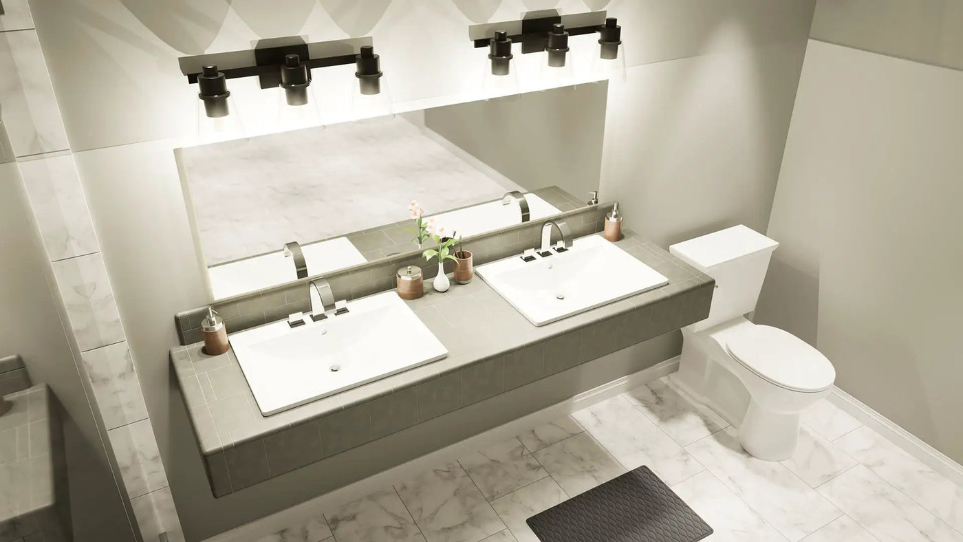 The Original Floating Bathroom Vanity Kit™ with Original Vanity Bracket® by The Original Granite Bracket