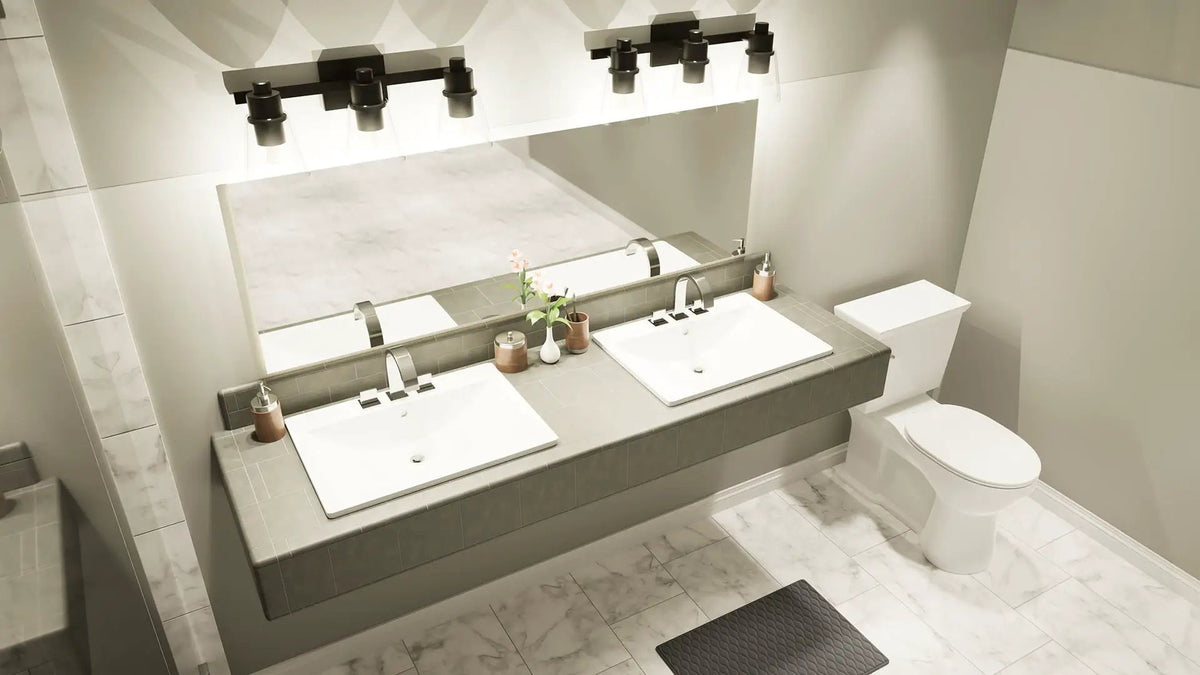 The Original Floating Bathroom Vanity Kit™ with wedi® & Original Vanity Bracket® by The Original Granite Bracket