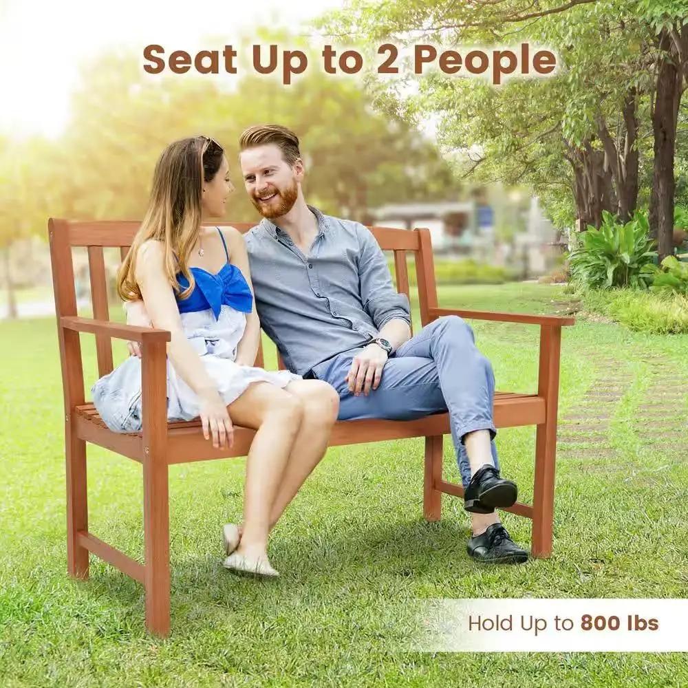 Solid Wood 4-Ft. Outdoor Patio Garden Bench - 800 lbs. Weight Capacity by HomePacific