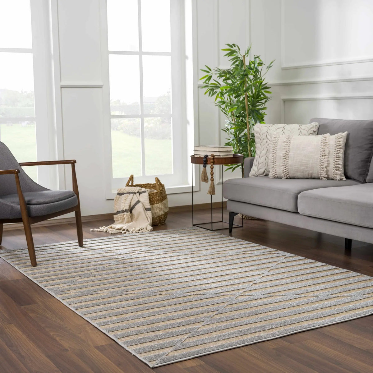 Webuye 3D Outdoor Area Rug - Clearance, installed in a room 3