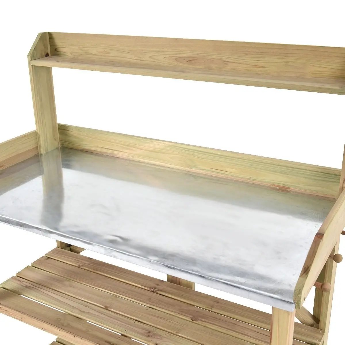 Outdoor Garden Workstation Potting Bench with Metal Top by HomePacific