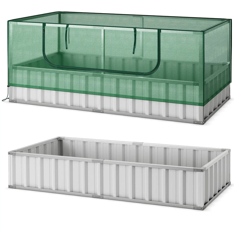 Galvanized Raised Garden Bed with Greenhouse Cover by DirectDeals
