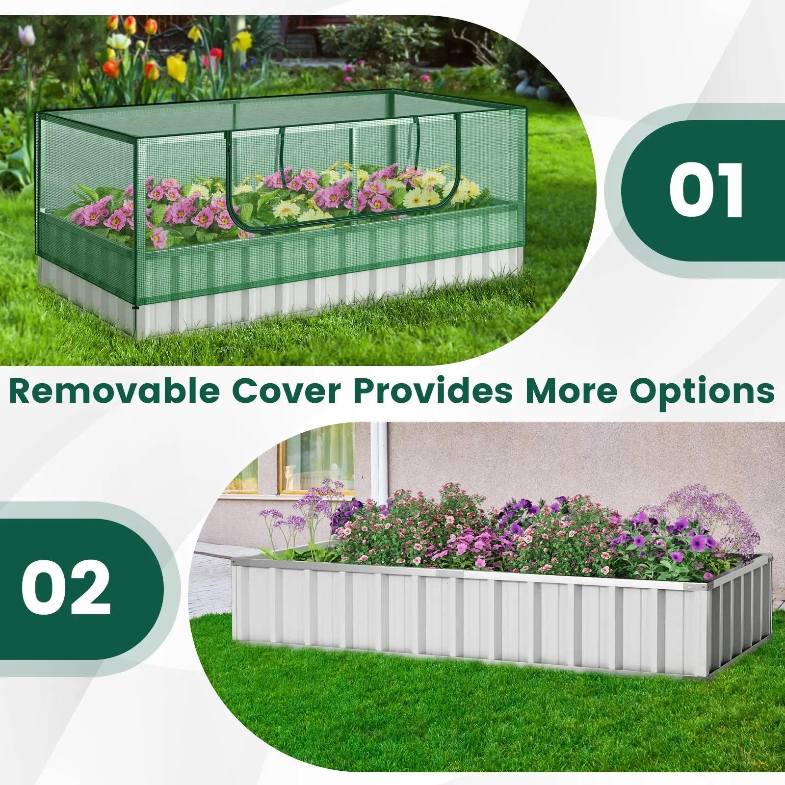 Galvanized Raised Garden Bed with Greenhouse Cover by DirectDeals