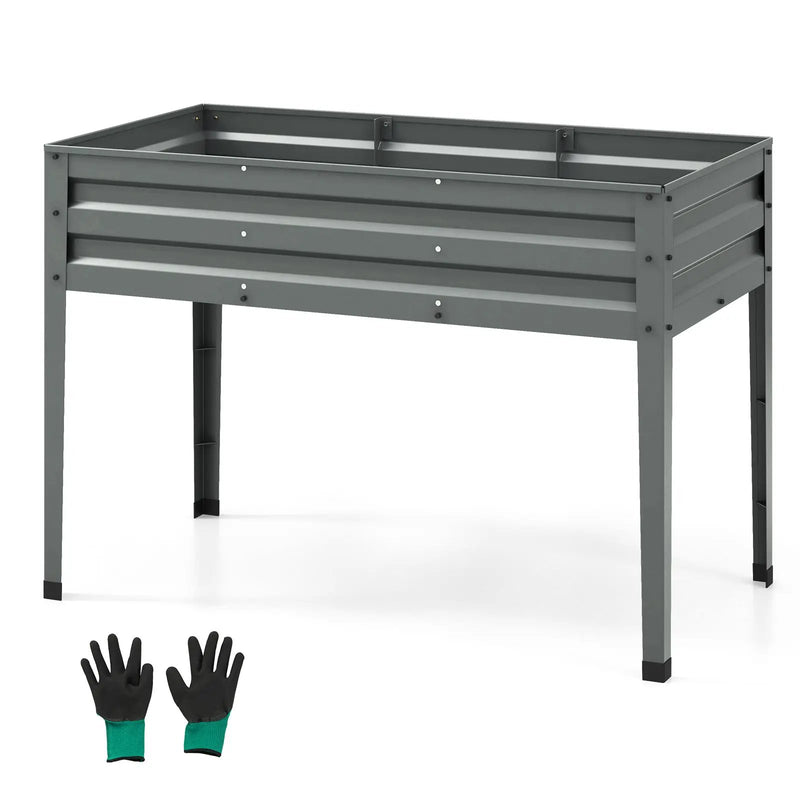 Galvanized Raised Garden Bed Elevated Planter Box with Legs and Drainage Hole by DirectDeals