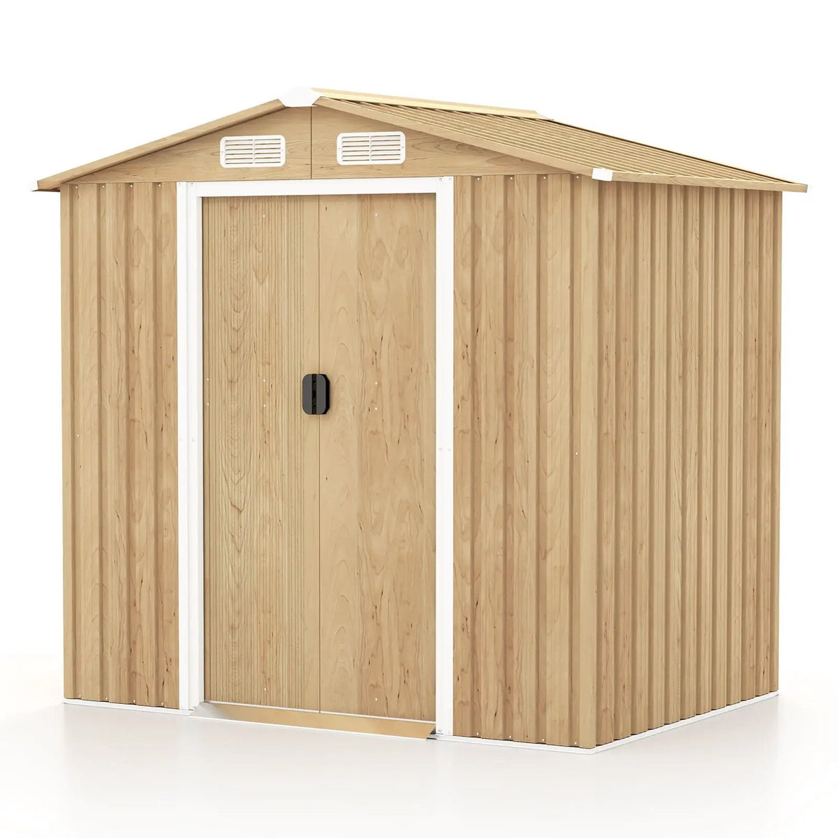 6 x 4 Feet Galvanized Steel Storage Shed with Lockable Sliding Doors, photo 3 of 9